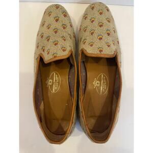STUBBS & WOOTTEN Beige Needlepoint Slip on Loafer Size 9 Retail‎ 450